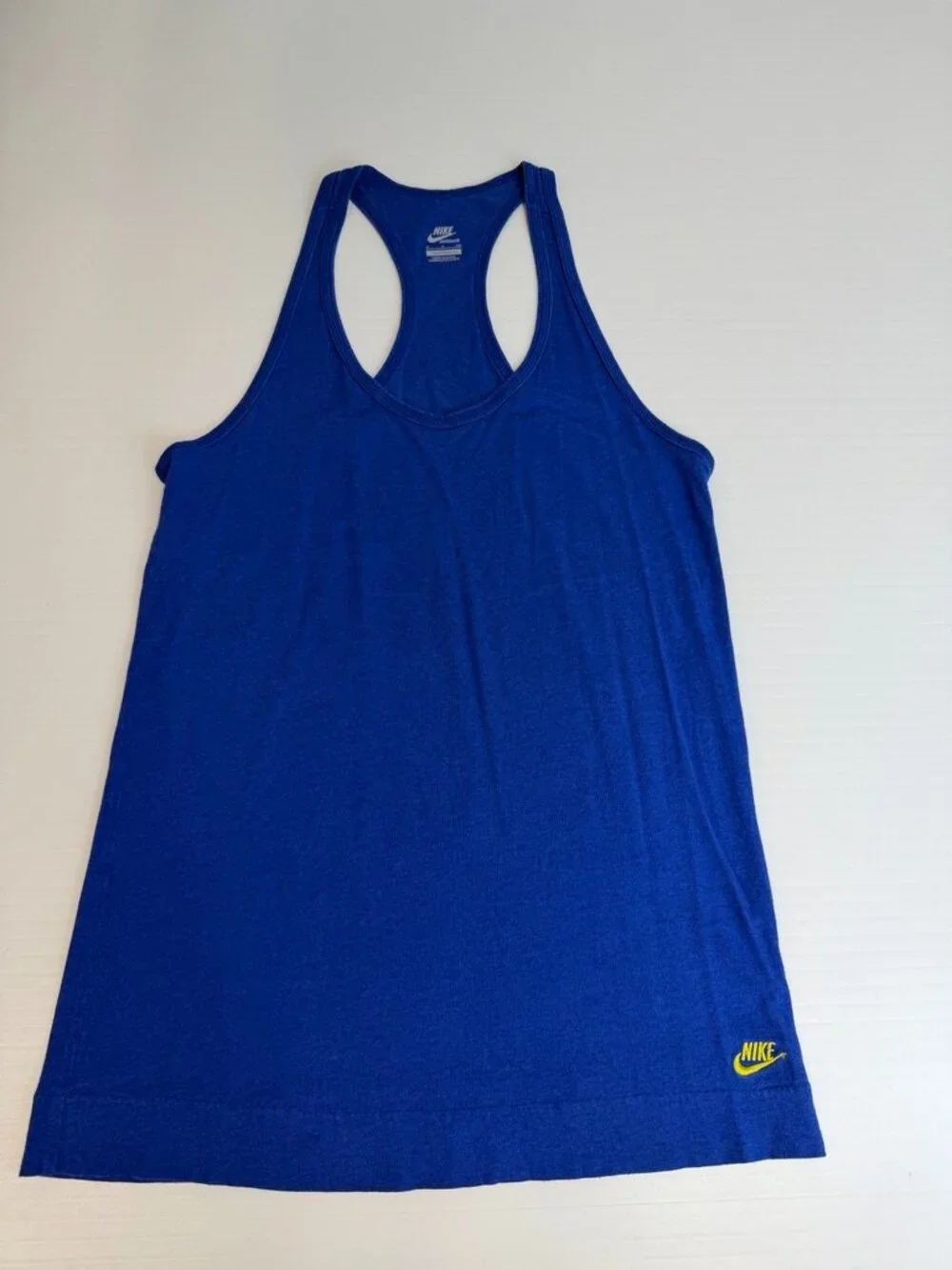 Nike Tank Women Small Swoosh Racerback Top Active Bamboo Train Work Run Gym Ex